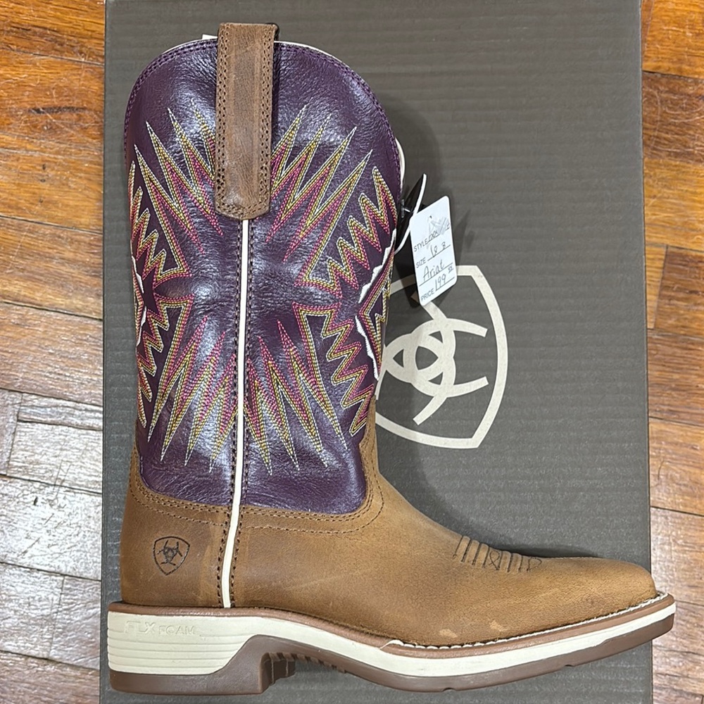 Ariat Brown and Purple Western Boots